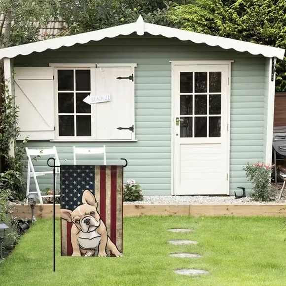 Cute Cartoon French Bulldog Garden Flag USA American flag 4th of July Decor - Picture 3 of 3